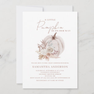 Little Pumpkin Girl Boho Baby Shower Invitation