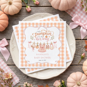 Little Pumpkin Girl Fall Baby Shower Napkin