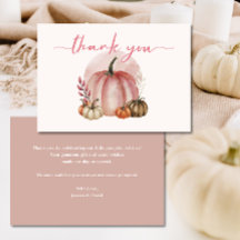 Little Pumpkin Girl Pink Baby Shower Thank You