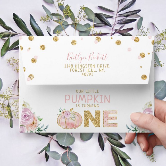 Little Pumpkin Girls 1st Birthday Envelope (Creator Uploaded)
