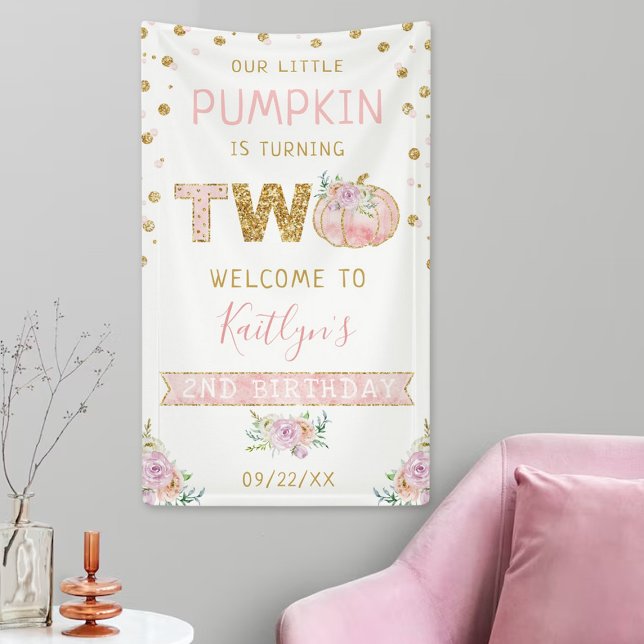 Little Pumpkin Girls 2nd Birthday Welcome Sign (Creator Uploaded)