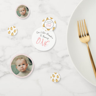 Little Pumpkin Girls Birthday Photo Confetti