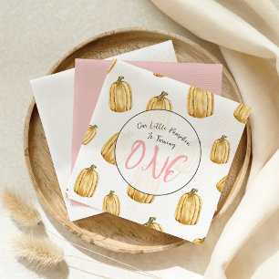 Little Pumpkin Girls Fall Birthday Napkins