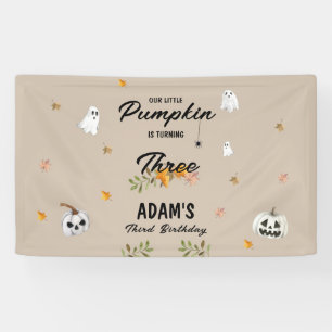 Little Pumpkin Halloween Any Age Birthday  Banner