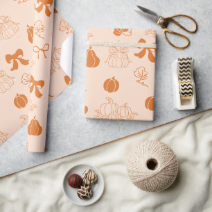 Little Pumpkin Handdrawn orange Baby shower Wrapping Paper