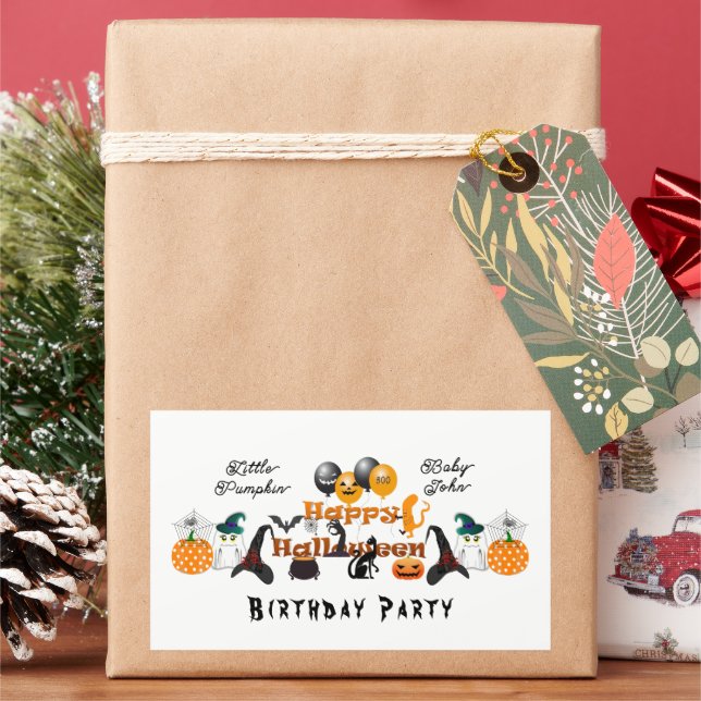 Little Pumpkin Happy Halloween Party Balloon Funky Sticker (Holiday)