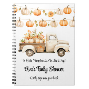 Little Pumpkin Is On Its Way Baby Shower Guestbook Notebook