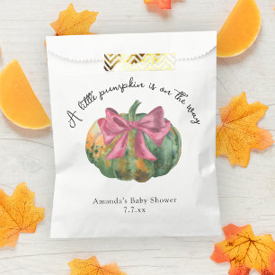 Little Pumpkin is on the way Autumn baby shower Favour Bag