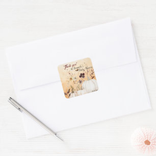 Little Pumpkin is on The Way Autumn Baby Shower Square Sticker