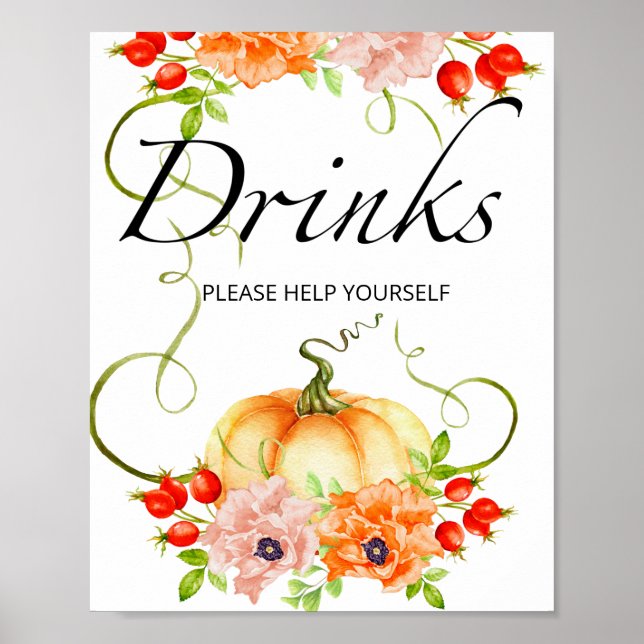 Little pumpkin is on the way baby shower drinks  poster (Front)