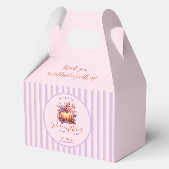 Little Pumpkin Is On The Way Baby Shower  Favor Box (Front)