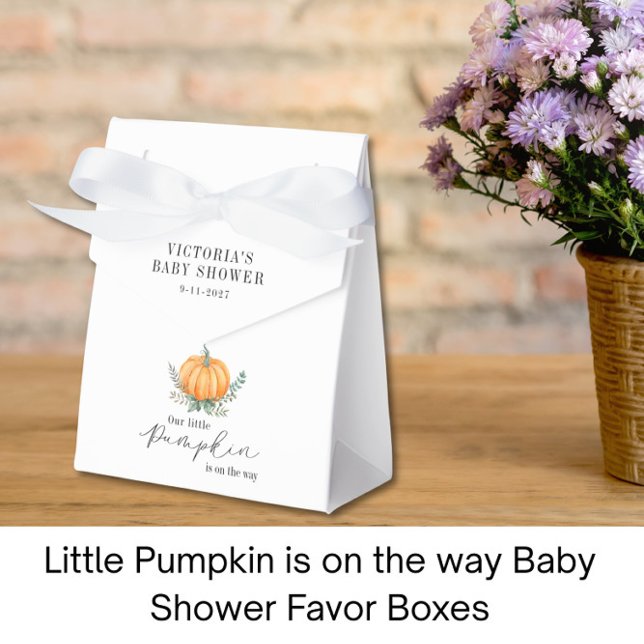 Little Pumpkin is on the way Baby Shower Favor Box (Creator Uploaded)