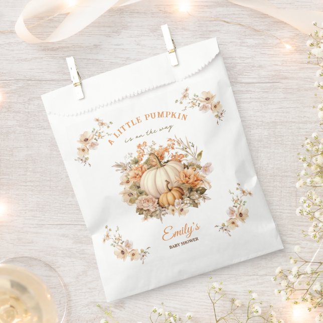 Little Pumpkin Is On The Way Baby Shower Favour Bag (Clipped)