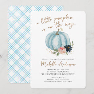 Little Pumpkin Is On The Way Baby Shower Invitation