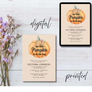 Little Pumpkin is on the way Baby Shower Invitation