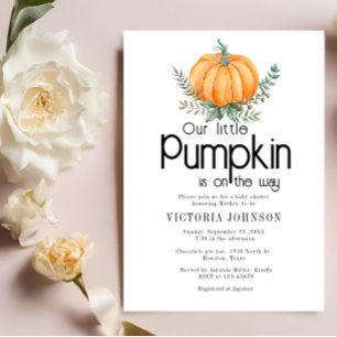 Little Pumpkin is on the way Baby Shower Invitation