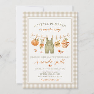 Little Pumpkin Is On the Way Baby Shower Invitation