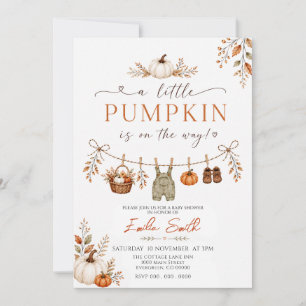 Little Pumpkin Is On The Way Baby Shower Invitation