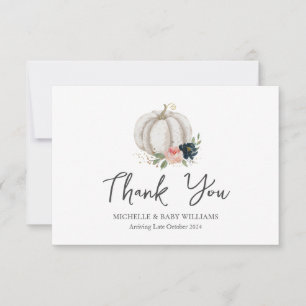 Little Pumpkin Is On The Way Baby Shower Thank You Card