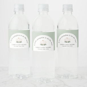Little Pumpkin Is On The Way Baby Shower Water Bottle Label
