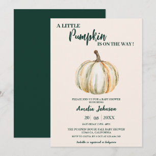 Little Pumpkin is on the way Fall Baby Shower Invitation