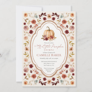 Little Pumpkin Is on the Way Fall Baby Shower Invitation