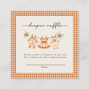Little Pumpkin is on the Way Gingham Baby Shower Enclosure Card