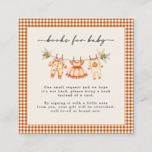 Little Pumpkin is on the Way Gingham Baby Shower  Enclosure Card