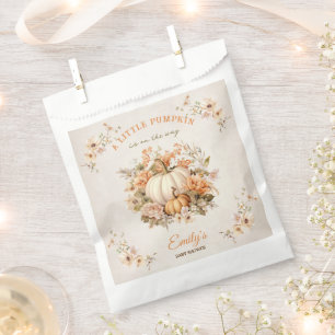 Little Pumpkin Is On The Way Pastel Baby Shower Favour Bag