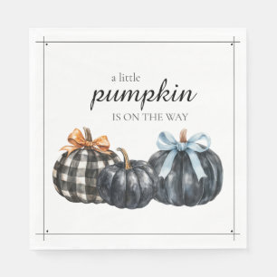 Little Pumpkin Is On The Way Plaid Napkin