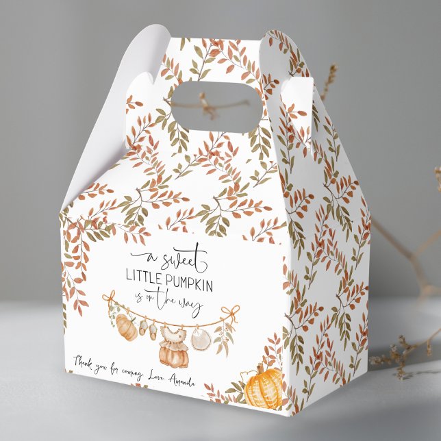 Little Pumpkin is on the Way Thank You Baby Shower Favor Box (Creator Uploaded)