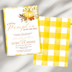 Little Pumpkin is on the way Thanksgiving  Invitation