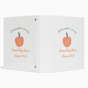 Little pumpkin is on way orange grey baby shower a binder