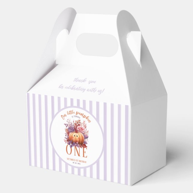 Little Pumpkin Is Turning One 1st Birthday  Favor Box (Front)