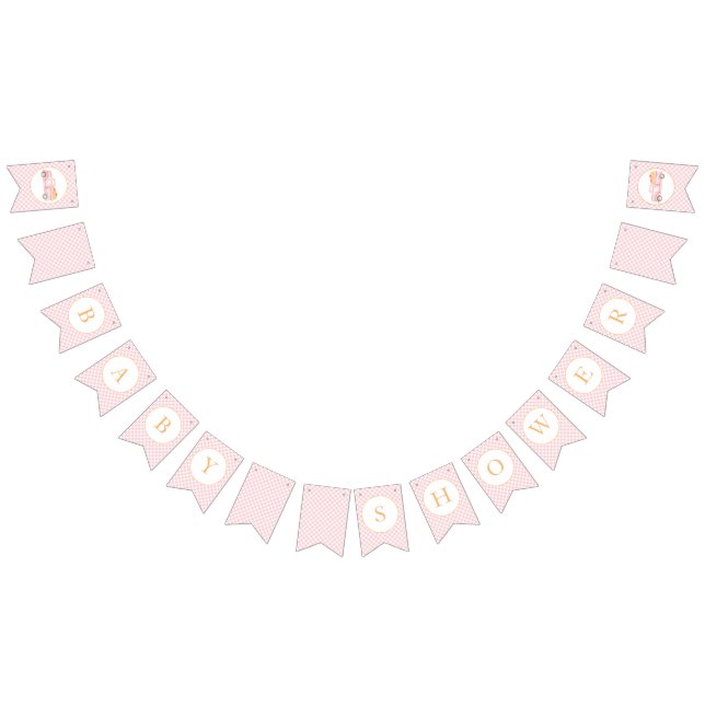 Little Pumpkin light pink truck Baby Shower Bunting Flags (All)