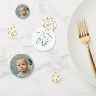 Little Pumpkin Little Boy Birthday Photo Insert Confetti