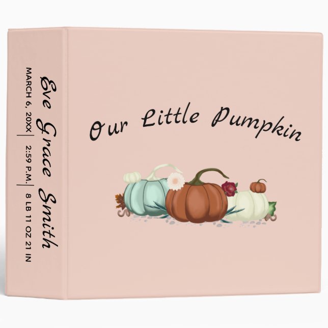 Little Pumpkin Newborn Baby Album Binder (Front/Spine)