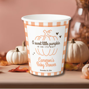 Little Pumpkin On Its Way Gender Neutral Shower Paper Cups