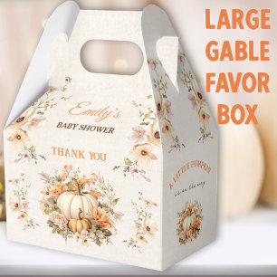 Little Pumpkin On The Way Baby Shower Large Gable Favor Box
