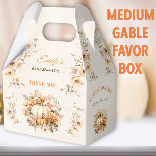 Little Pumpkin On The Way Baby Shower Medium Gable Favor Box