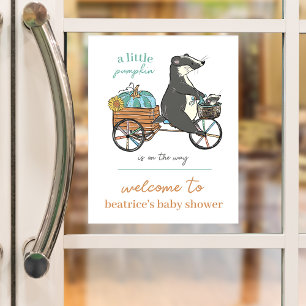 Little Pumpkin on the Way Boy Baby Shower Welcome Window Cling