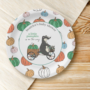 Little Pumpkin on the Way Colourful Baby Shower Paper Plate