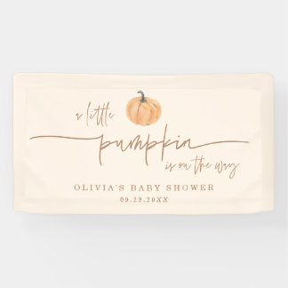 Little Pumpkin On The Way Fall Baby Shower Banner