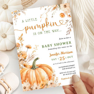 Little Pumpkin on The Way Fall Baby Shower Invitation