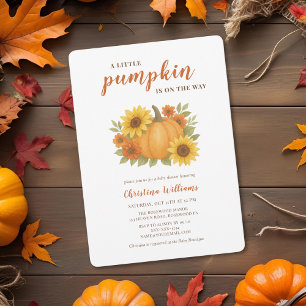Little Pumpkin on the Way Pink Baby Shower Invitation
