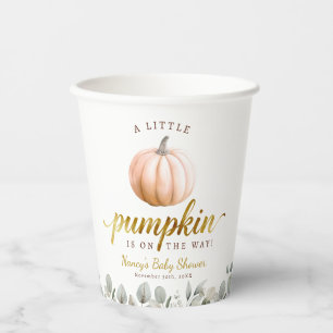 Little Pumpkin Paper Cups • Fall Baby Shower Decor