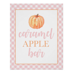 Little Pumpkin Pastel Pink Fall Birthday Food Poster