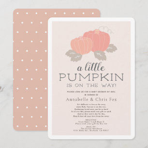 Little Pumpkin Pink Baby Shower by Mail Invitation
