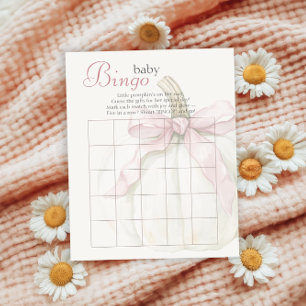 Little Pumpkin Pink Bow Baby Gift Bingo