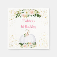 Little Pumpkin Pink Gold Birthday